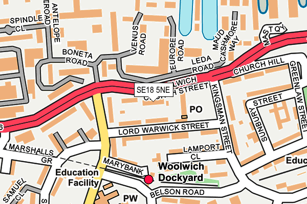 SE18 5NE map - OS OpenMap – Local (Ordnance Survey) SE18 5NE map - OS OpenMap – Local (Ordnance Survey)