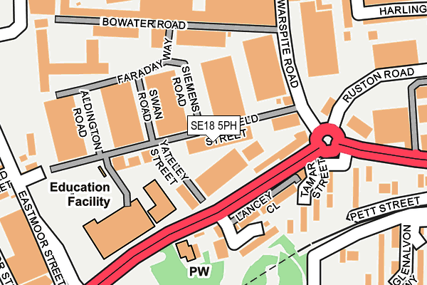 SE18 5PH map - OS OpenMap – Local (Ordnance Survey) SE18 5PH map - OS OpenMap – Local (Ordnance Survey)