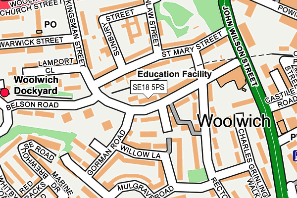 SE18 5PS map - OS OpenMap – Local (Ordnance Survey) SE18 5PS map - OS OpenMap – Local (Ordnance Survey)