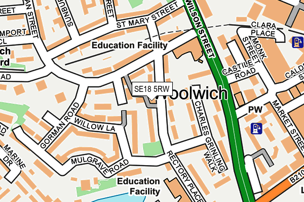 SE18 5RW map - OS OpenMap – Local (Ordnance Survey) SE18 5RW map - OS OpenMap – Local (Ordnance Survey)
