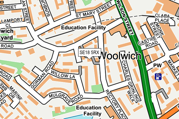 SE18 5RX map - OS OpenMap – Local (Ordnance Survey) SE18 5RX map - OS OpenMap – Local (Ordnance Survey)