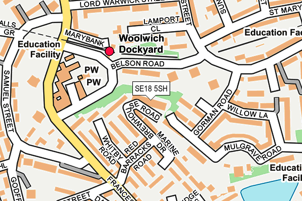 SE18 5SH map - OS OpenMap – Local (Ordnance Survey) SE18 5SH map - OS OpenMap – Local (Ordnance Survey)