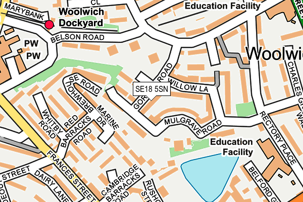 SE18 5SN map - OS OpenMap – Local (Ordnance Survey) SE18 5SN map - OS OpenMap – Local (Ordnance Survey)