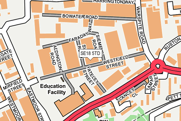 SE18 5TD map - OS OpenMap – Local (Ordnance Survey) SE18 5TD map - OS OpenMap – Local (Ordnance Survey)