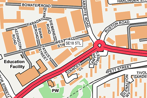 SE18 5TL map - OS OpenMap – Local (Ordnance Survey) SE18 5TL map - OS OpenMap – Local (Ordnance Survey)