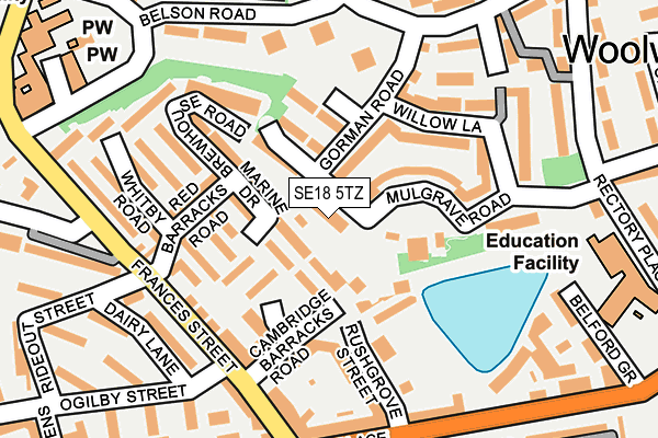 SE18 5TZ map - OS OpenMap – Local (Ordnance Survey) SE18 5TZ map - OS OpenMap – Local (Ordnance Survey)