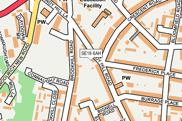 SE18 6AH map - OS OpenMap – Local (Ordnance Survey) SE18 6AH map - OS OpenMap – Local (Ordnance Survey)