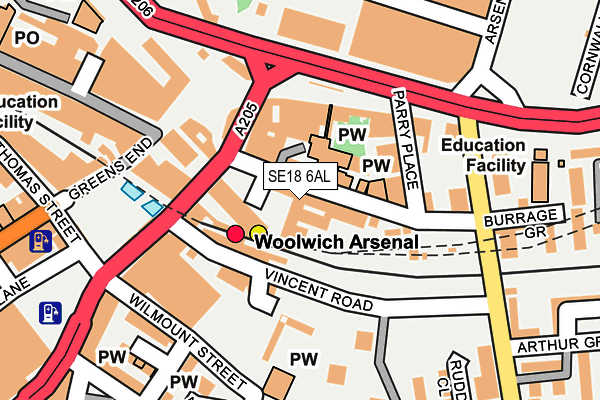 SE18 6AL map - OS OpenMap – Local (Ordnance Survey) SE18 6AL map - OS OpenMap – Local (Ordnance Survey)