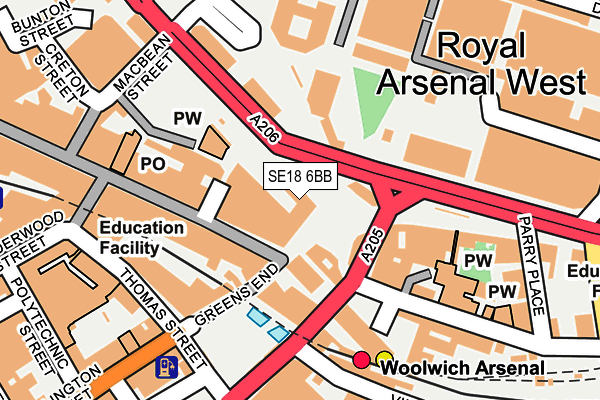 SE18 6BB map - OS OpenMap – Local (Ordnance Survey) SE18 6BB map - OS OpenMap – Local (Ordnance Survey)