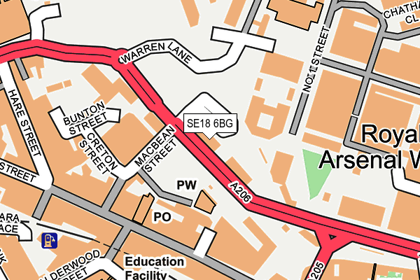 SE18 6BG map - OS OpenMap – Local (Ordnance Survey) SE18 6BG map - OS OpenMap – Local (Ordnance Survey)