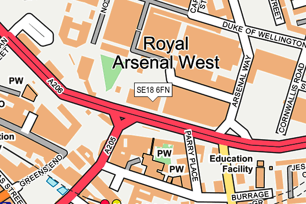 SE18 6FN map - OS OpenMap – Local (Ordnance Survey) SE18 6FN map - OS OpenMap – Local (Ordnance Survey)