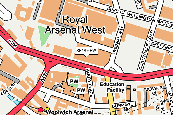 SE18 6FW map - OS OpenMap – Local (Ordnance Survey) SE18 6FW map - OS OpenMap – Local (Ordnance Survey)