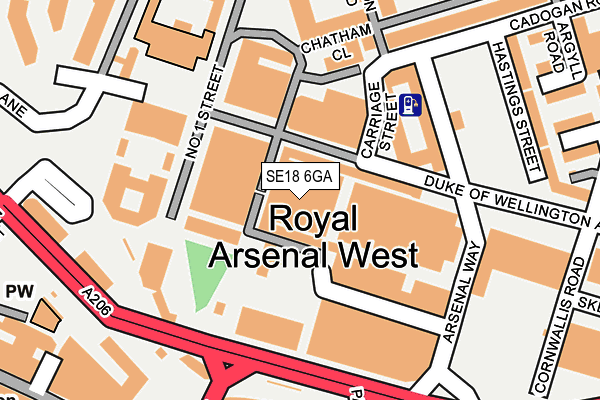 SE18 6GA map - OS OpenMap – Local (Ordnance Survey) SE18 6GA map - OS OpenMap – Local (Ordnance Survey)