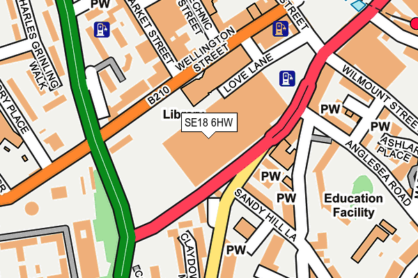 SE18 6HW map - OS OpenMap – Local (Ordnance Survey) SE18 6HW map - OS OpenMap – Local (Ordnance Survey)
