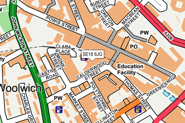 SE18 6JG map - OS OpenMap – Local (Ordnance Survey) SE18 6JG map - OS OpenMap – Local (Ordnance Survey)