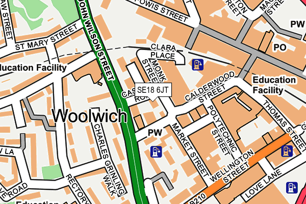 SE18 6JT map - OS OpenMap – Local (Ordnance Survey) SE18 6JT map - OS OpenMap – Local (Ordnance Survey)