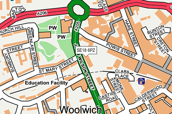 SE18 6PZ map - OS OpenMap – Local (Ordnance Survey) SE18 6PZ map - OS OpenMap – Local (Ordnance Survey)