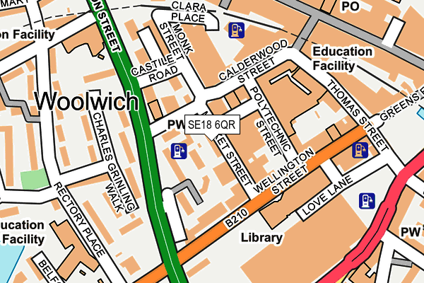 SE18 6QR map - OS OpenMap – Local (Ordnance Survey) SE18 6QR map - OS OpenMap – Local (Ordnance Survey)