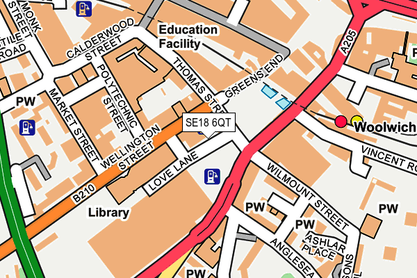 SE18 6QT map - OS OpenMap – Local (Ordnance Survey) SE18 6QT map - OS OpenMap – Local (Ordnance Survey)