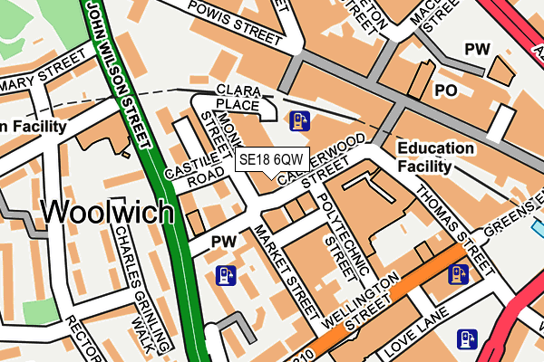 SE18 6QW map - OS OpenMap – Local (Ordnance Survey)