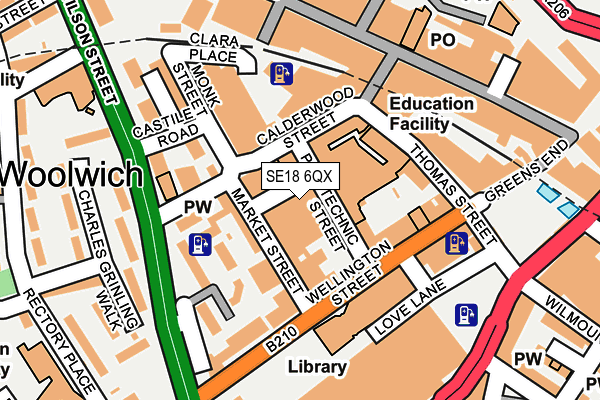 SE18 6QX map - OS OpenMap – Local (Ordnance Survey) SE18 6QX map - OS OpenMap – Local (Ordnance Survey)