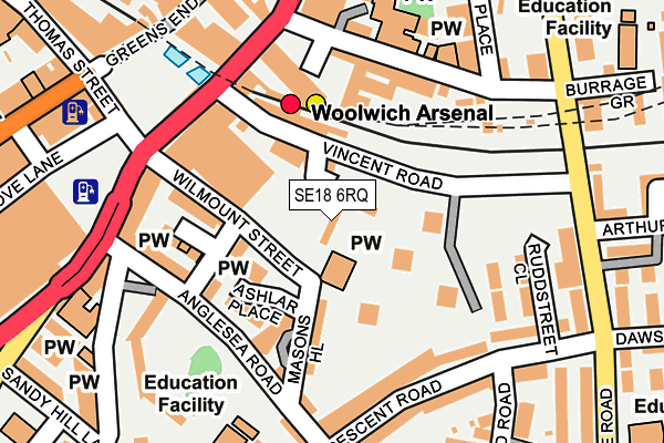 SE18 6RQ map - OS OpenMap – Local (Ordnance Survey) SE18 6RQ map - OS OpenMap – Local (Ordnance Survey)