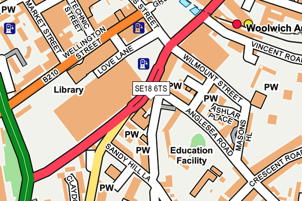 SE18 6TS map - OS OpenMap – Local (Ordnance Survey) SE18 6TS map - OS OpenMap – Local (Ordnance Survey)