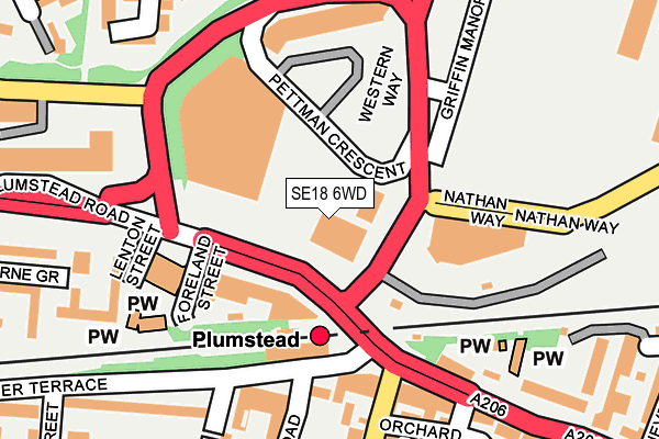 SE18 6WD map - OS OpenMap – Local (Ordnance Survey) SE18 6WD map - OS OpenMap – Local (Ordnance Survey)
