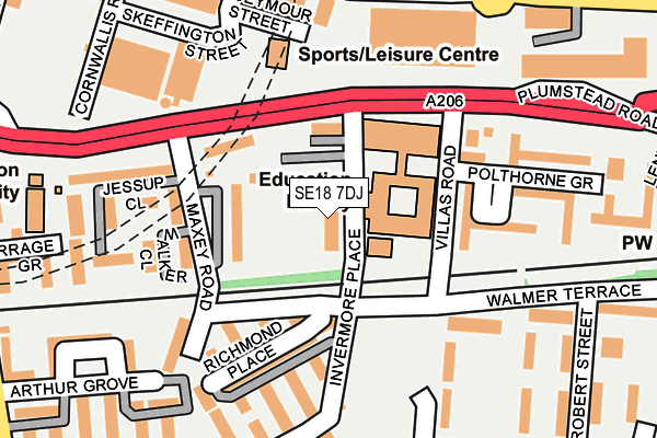 SE18 7DJ map - OS OpenMap – Local (Ordnance Survey) SE18 7DJ map - OS OpenMap – Local (Ordnance Survey)