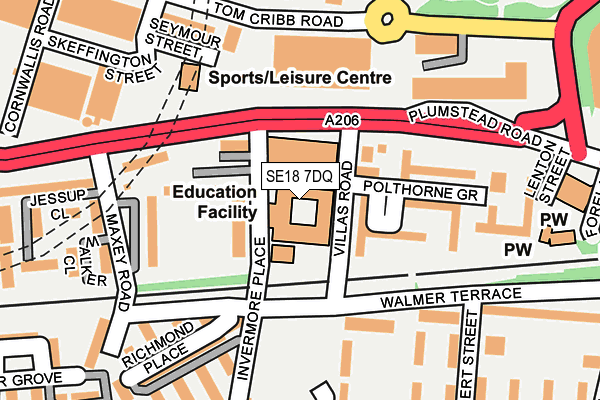 SE18 7DQ map - OS OpenMap – Local (Ordnance Survey)