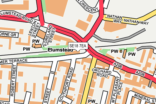SE18 7EA map - OS OpenMap – Local (Ordnance Survey) SE18 7EA map - OS OpenMap – Local (Ordnance Survey)