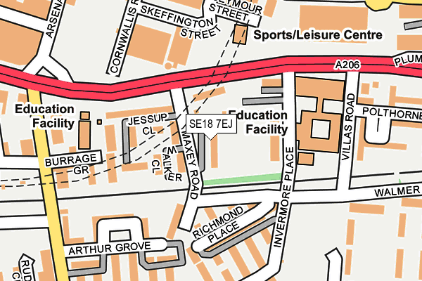 SE18 7EJ map - OS OpenMap – Local (Ordnance Survey) SE18 7EJ map - OS OpenMap – Local (Ordnance Survey)