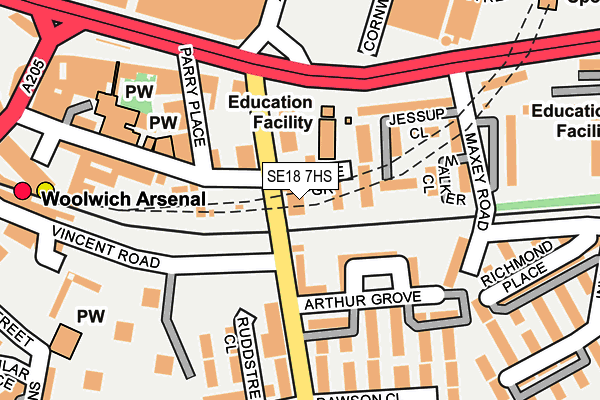 SE18 7HS map - OS OpenMap – Local (Ordnance Survey)