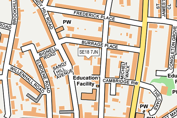 SE18 7JN map - OS OpenMap – Local (Ordnance Survey) SE18 7JN map - OS OpenMap – Local (Ordnance Survey)