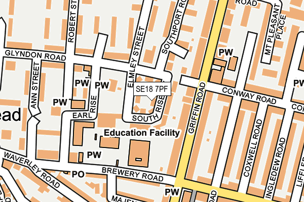 SE18 7PF map - OS OpenMap – Local (Ordnance Survey) SE18 7PF map - OS OpenMap – Local (Ordnance Survey)