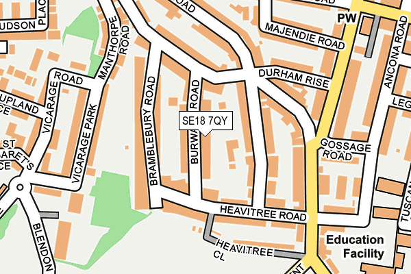 SE18 7QY map - OS OpenMap – Local (Ordnance Survey) SE18 7QY map - OS OpenMap – Local (Ordnance Survey)