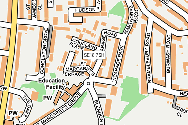SE18 7SH map - OS OpenMap – Local (Ordnance Survey) SE18 7SH map - OS OpenMap – Local (Ordnance Survey)
