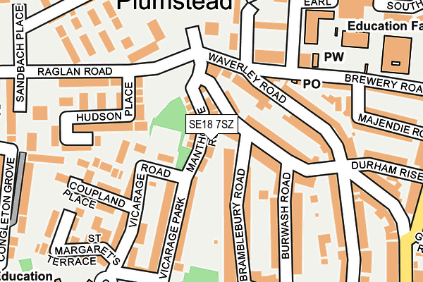 SE18 7SZ map - OS OpenMap – Local (Ordnance Survey) SE18 7SZ map - OS OpenMap – Local (Ordnance Survey)