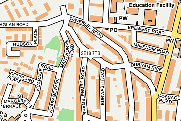 SE18 7TB map - OS OpenMap – Local (Ordnance Survey) SE18 7TB map - OS OpenMap – Local (Ordnance Survey)