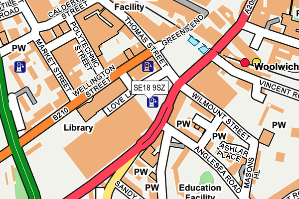 SE18 9SZ map - OS OpenMap – Local (Ordnance Survey) SE18 9SZ map - OS OpenMap – Local (Ordnance Survey)