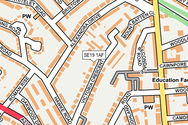 SE19 1AF map - OS OpenMap – Local (Ordnance Survey) SE19 1AF map - OS OpenMap – Local (Ordnance Survey)