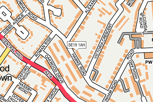 SE19 1AH map - OS OpenMap – Local (Ordnance Survey) SE19 1AH map - OS OpenMap – Local (Ordnance Survey)