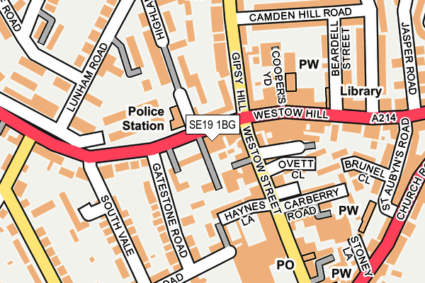 SE19 1BG map - OS OpenMap – Local (Ordnance Survey) SE19 1BG map - OS OpenMap – Local (Ordnance Survey)