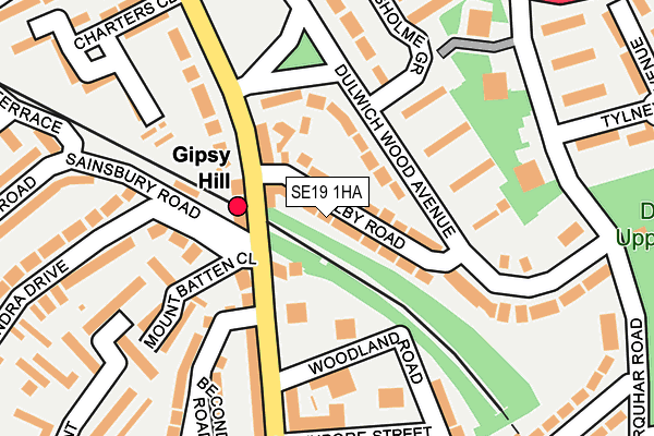 SE19 1HA map - OS OpenMap – Local (Ordnance Survey) SE19 1HA map - OS OpenMap – Local (Ordnance Survey)