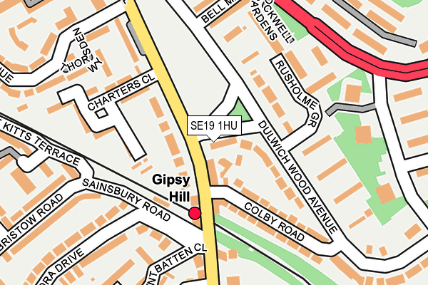 SE19 1HU map - OS OpenMap – Local (Ordnance Survey) SE19 1HU map - OS OpenMap – Local (Ordnance Survey)