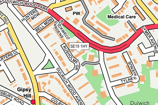 SE19 1HY map - OS OpenMap – Local (Ordnance Survey) SE19 1HY map - OS OpenMap – Local (Ordnance Survey)