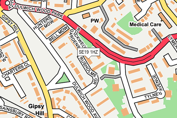SE19 1HZ map - OS OpenMap – Local (Ordnance Survey) SE19 1HZ map - OS OpenMap – Local (Ordnance Survey)