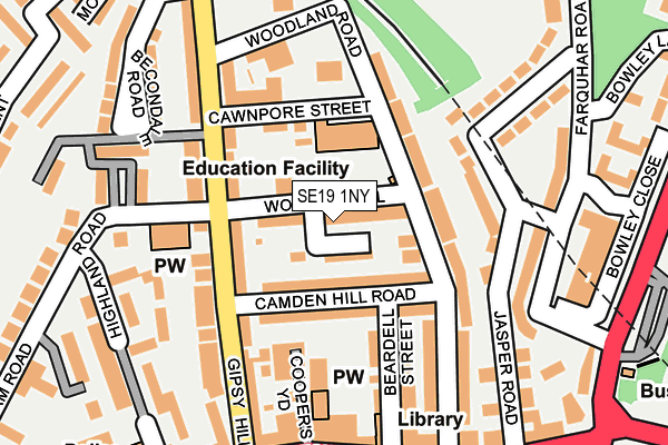 SE19 1NY map - OS OpenMap – Local (Ordnance Survey) SE19 1NY map - OS OpenMap – Local (Ordnance Survey)