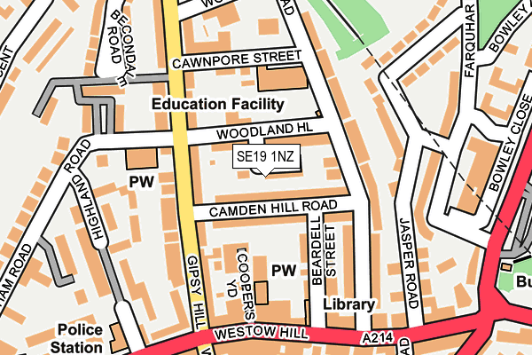SE19 1NZ map - OS OpenMap – Local (Ordnance Survey) SE19 1NZ map - OS OpenMap – Local (Ordnance Survey)