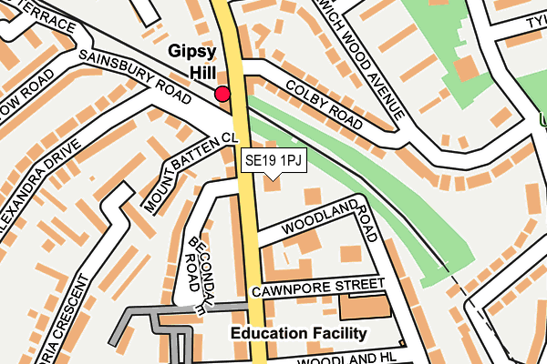 SE19 1PJ map - OS OpenMap – Local (Ordnance Survey) SE19 1PJ map - OS OpenMap – Local (Ordnance Survey)